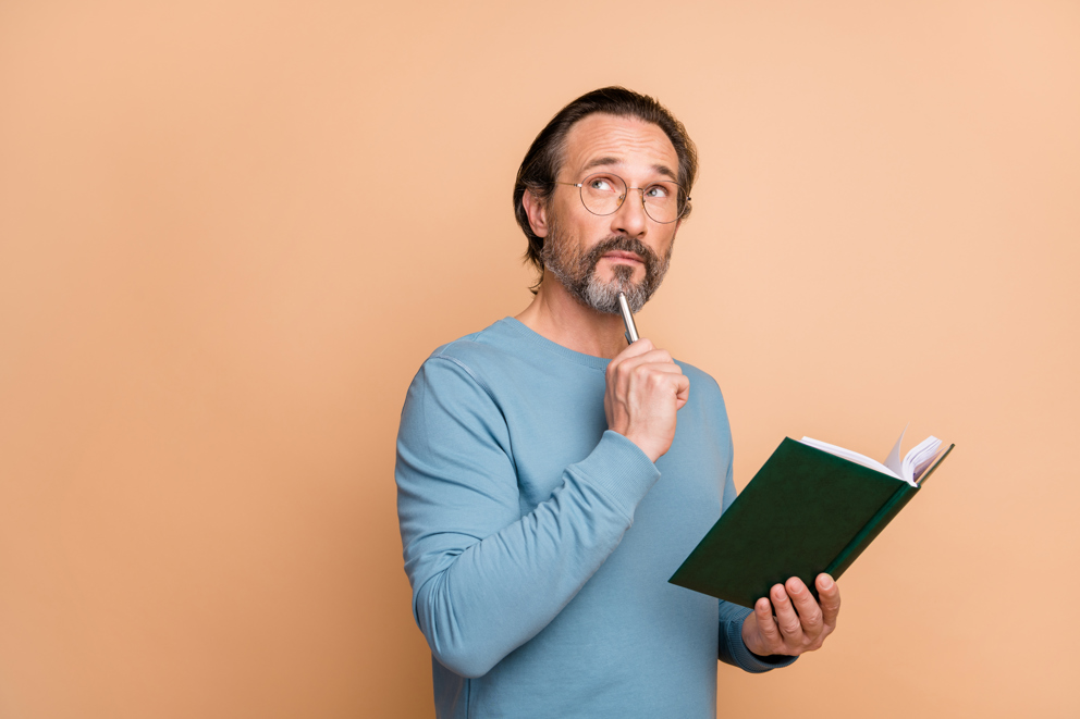 Man Thinking About His Problems Not Using Data Analytics